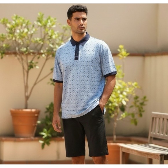 Kenneth Cole Other - Kenneth Cole Mens XL Performance Golf Club Print Polo‎ UPF +50 Moisture Wick NWT